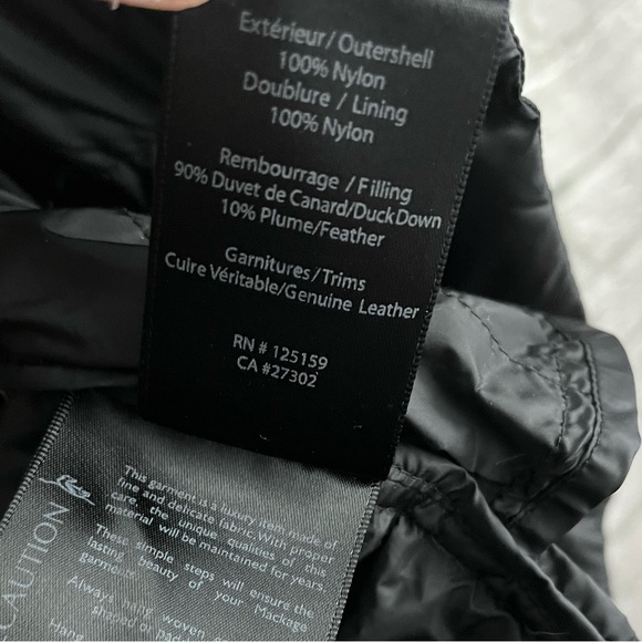 Mackage Qeren Convertible Puffer Jacket With Leather Trim Size Large Black - Picture 16 of 16